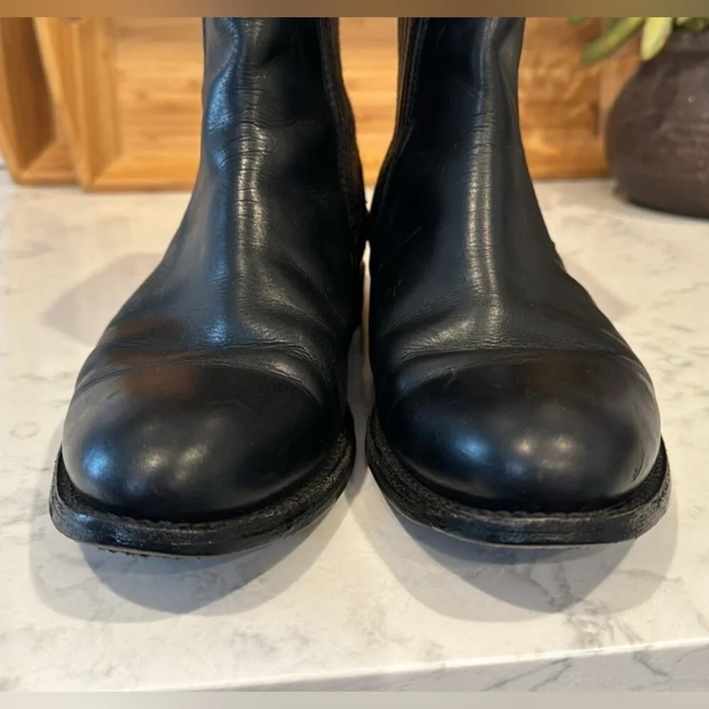 Frye Black Leather Chelsea Ankle Booties